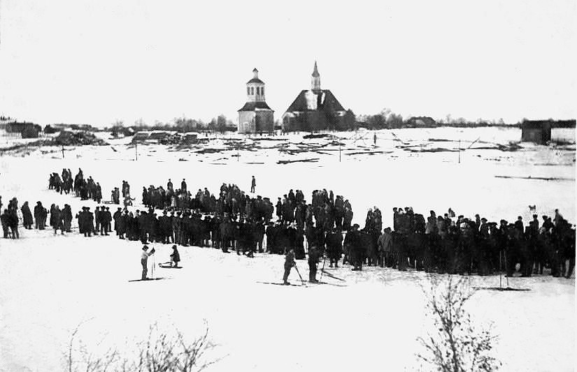 Hiihtokisat joen jäällä