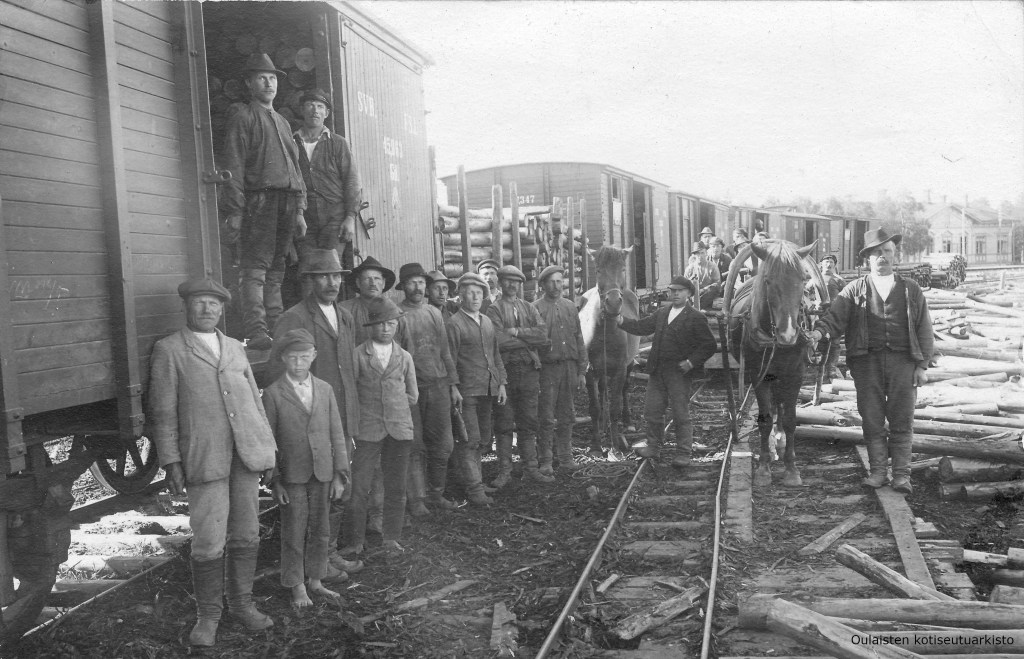 Sahan lastaajia rautatiellä